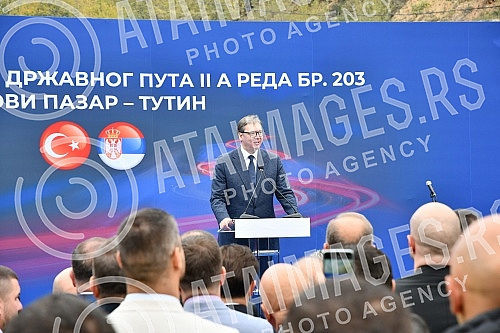 Serbian President Aleksandar Vucic attended the opening ceremony of the reconstructed road Novi Pazar - Tutin.Predsednik Srbije Aleksandar Vucic prisustvovao je ceremonije otvaranja rekonstruisanog puta Novi Pazar - Tutin.