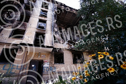 Destroyed buildings in Hostomel.Razrusene zgrade u Gostomelu.