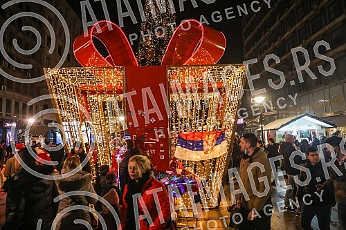 Atmosphere in the center of Belgrade on New Year's Eve.Atmosfera u centru Beograda uoci Nove godine.