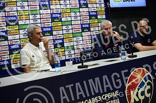 In the press center of SC FSS, a media conference was organized by the head coach of the Serbian national team, Svetislav Pesic, and the president of the Basketball Federation of Serbia, Predrag Danilovic.U press centru SC FSS organizovana je konfe