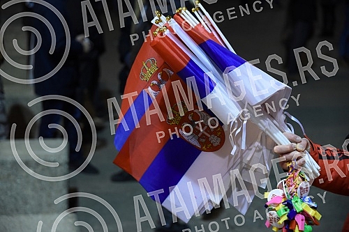 Support meeting for Serbs and the Serbian Orthodox Church in Montenegro in front of the Church of St. Mark  organized by the Student Club of the Faculty of Law in Belgrade.Skup podrske Srbima i SPC u Crnoj Gori ispred crkve Svetog Marka u organizaci