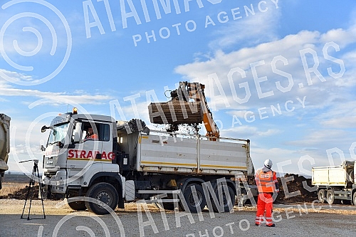 The President of the Republic of Serbia, Aleksandar Vucic, attended the ceremony marking the beginning of works on the construction of the highway E-80 Nis (Merosina) - Plocnik (Beloljin), phase 1, section Merosina-Merosina 1.Predsednik Republike S