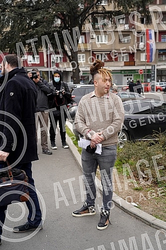 Stefan Djuric Rasta is leaving the court after reaching an agreement in the First Basic Court in Belgrade on admitting guilt for illegal possession of drugs, which he concluded with the Belgrade Higher Public Prosecutor's Office, and was sentenced to