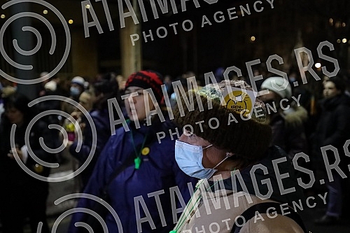 In front of the Presidency, a protest is being held against the excavation of lithium and pine on the territory of the whole of Serbia, under the name 