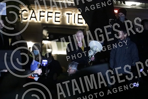 A gathering of several non-governmental organizations, opposition parties and citizens gathered on Cvetni trg for the 