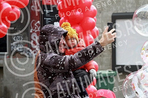 Belgrade Winter, The Street of open heart.Beogradska zima - Ulica otvorenog srca. 