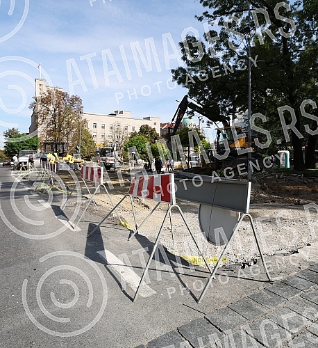 Works in French street, one of the central Belgrade streetsRadovi u Francuskoj ulici, jedoj od centralnih beogradskih ulica. 