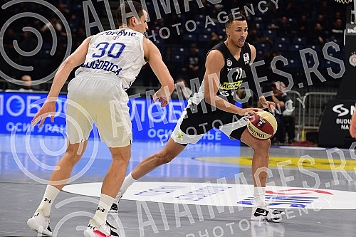 The match of Aba League between KK Partizan Mozzart Bet and KK Buducnost Voli.Utakmica Aba Lige izmedju KK Partizan Mozzart Bet i KK Buducnost Voli.