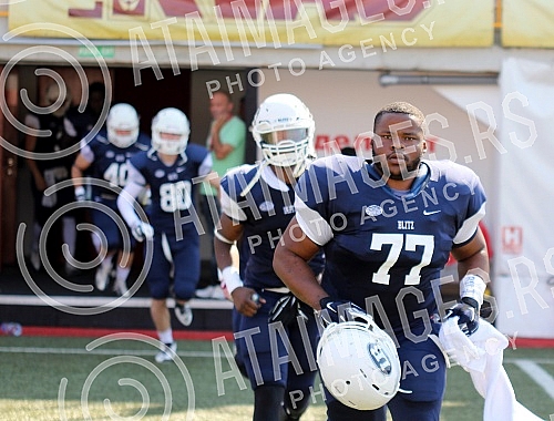 Final four Belgrade Europe Champions League odrzan na stadionu Vozdovcz (TC Stadion) u Beograd. Prva polufinalna utakmica izmedju SBB Vukovi (Belgrade/Serbia) i London Blitz (Great Britain).