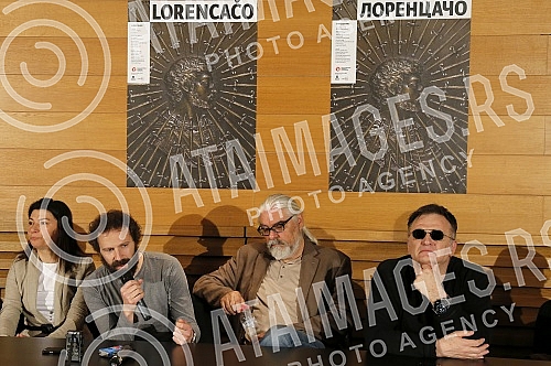 Press conference on the occasion of the premiere of the play Lorencaco held at the Yugoslav Drama Theater.Konferencija za novinare povodom premijere predstave Lorencaco odrzana u Jugoslovenskom dramskom pozoristu.