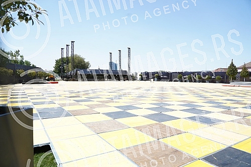 Final preparations on the Geozavoda plateau, on the banks of the Sava River, in an outdoor concert hall, built just for this occasion before the first Belgrade River Fest, where world music names will perform on July 22 and 23, the most beloved tenor