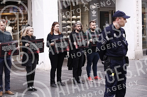 In Knez Mihailova Street, activists of the Humanitarian Law Center, Women in Black and the Youth Initiative for Human Rights organized a rally on the occasion of the 30th anniversary of the pre-election rally of the Serbian Radical Party in Hrtkovci. In Knez Mihailova Street, activists of the Humanitarian Law Center, Women in Black and the Youth Initiative for Human Rights organized a rally on the occasion of the 30th anniversary of the pre-election rally of the Serbian Radical Party in Hrtkovci.