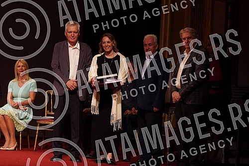 The ceremonial presentation of the 51st Golden Beocug Award and the Charter was held on the Grand Stage of the National Theater.
Svecano urucenje 51. nagrade Zlatni Beocug i Povelje odrzano je na Velikoj sceni Narodnog pozorista. The ceremonial presentation of the 51st Golden Beocug Award and the Charter was held on the Grand Stage of the National Theater.
Svecano urucenje 51. nagrade Zlatni Beocug i Povelje odrzano je na Velikoj sceni Narodnog pozorista.