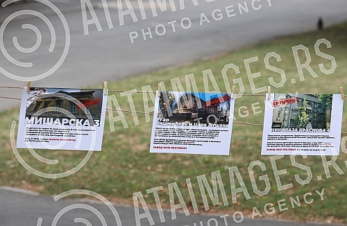In front of the Institute for the Protection of Cultural Monuments in Kalemegdan, the exhibitions of the Party of Freedom and Justice 