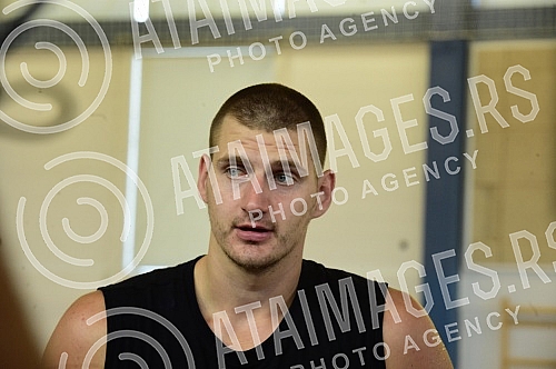 The open part of the training of the men's senior basketball team of Serbia at the FSS Sports Center in Stara Pazova.Otvoreni deo treninga muske seniorske kosarkaske reprezentacije Srbije u Sportskom centru FSS u Staroj Pazovi. 