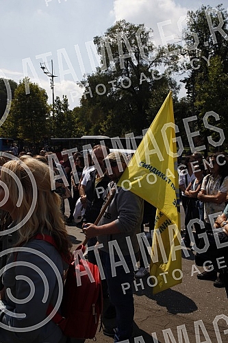 A protest of the Union of Education Workers of Serbia called 
