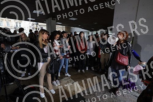 Students are not for sale - protest of students on the plateau near the Faculty of Philosophy.Studenti nisu na prodaju - protest studenata i studentkinja na platou kod Filozofskog fakulteta.