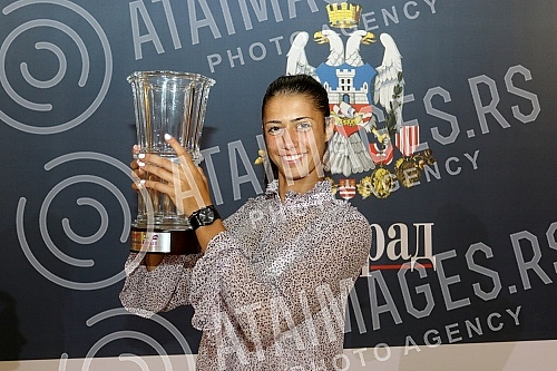 Press conference Olga Danilovic after returning from Moscow and winning the first WTA trophy.Pres konferencija teniserke Olge Danilovic po povratku iz Moskve i osvajanju prvog WTA trofeja.