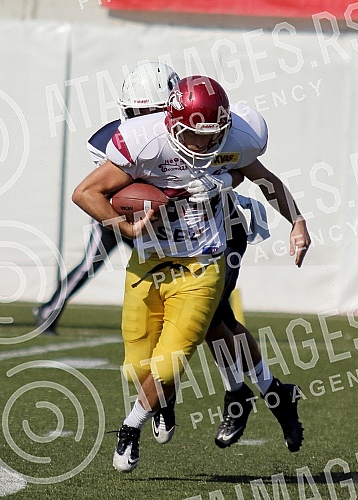 Final four Belgrade Europe Champions League odrzan na stadionu Vozdovcz (TC Stadion) u Beograd. Prva polufinalna utakmica izmedju SBB Vukovi (Belgrade/Serbia) i London Blitz (Great Britain).