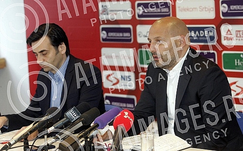 Konferencija za medije Aleksandra Sase Djordjevica - selektor aSeniorskog tima Kosarkaskog saveza Srbije (KSS) u prostorijama KSS.
