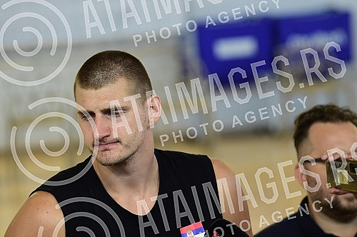 The open part of the training of the men's senior basketball team of Serbia at the FSS Sports Center in Stara Pazova.Otvoreni deo treninga muske seniorske kosarkaske reprezentacije Srbije u Sportskom centru FSS u Staroj Pazovi. 