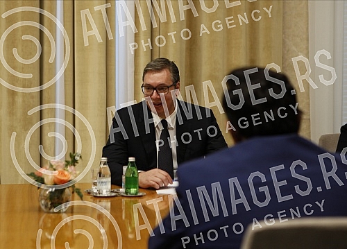 Bilateral meeting between the President of the Republic of Serbia, Aleksandar Vucic  and the Minister of Foreign Affairs of the People 's Republic of Bangladesh, Abul Kalam Abdul Momen.Bileteralni sastanak predsednika Republike Srbije Aleksandra Vu