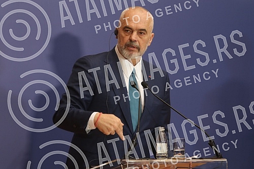 The President of the Republic of Serbia, Aleksandar Vucic, met at the Palace of Serbia with the Prime Minister of the Republic of Albania, Edi Rama, and the Deputy Prime Minister of Northern Macedonia in charge of European Affairs, Nikola Dimitrov, w