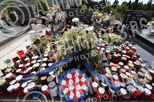 The grave of Oliver Dragojevic in the cemetery of St. Roka in Vela Luka, on Korcula.Grob Olivera Dragojevica na groblju sv. Roka u Veloj Luci, na Korculi