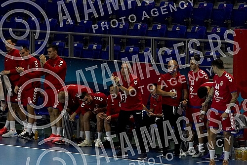 The first qualifying match for the Mens EHF EURO 2022 between Serbia and France. Prva utakmica kvalifikacija za EHF Evropsko prvenstvo 2022 . izmedju Srbije i Francuske 