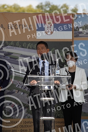 The President of the Republic of Serbia, Aleksandar Vucic, attended the ceremony of laying the foundation stone for the construction of a vaccine factory for the Chinese company Sinofarm, with the joint investment of Serbia, the People's Republic of