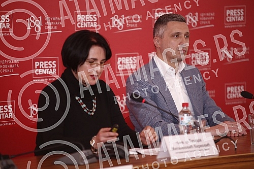 A press conference of the Serbian movement Dveri was held at the Press Center of the Association of Journalists of Serbia with the topic 