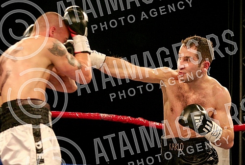 Pinki boxing night. Welter: Stefan Stevanovic (Serbia) vs Karlo Tabaghua (Sweden) Bout for IBF Youth welter title.Vece profi boksa u Pinkiju, Velter kategorija: Stefan Stevanovic (Srbija) - Karlo Tabaghua (Svedska). 