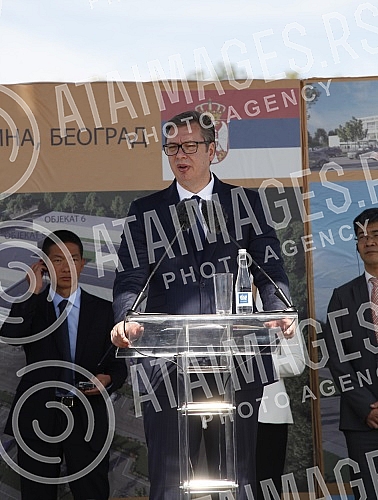  The President of the Republic of Serbia, Aleksandar Vucic, attended the ceremony of laying the foundation stone for the construction of a vaccine factory for the Chinese company Sinofarm, with the joint investment of Serbia, the People's Republic of