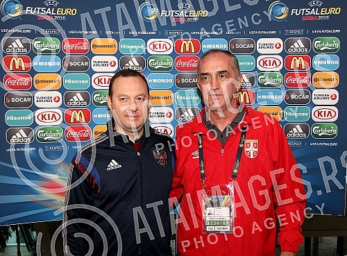 Konferencija za novinare - druzenje sa selektorima ucesnicima polufinala Evropskog prvenstva u futsalu (UEFA futsal Euro 2016, semi-finals).