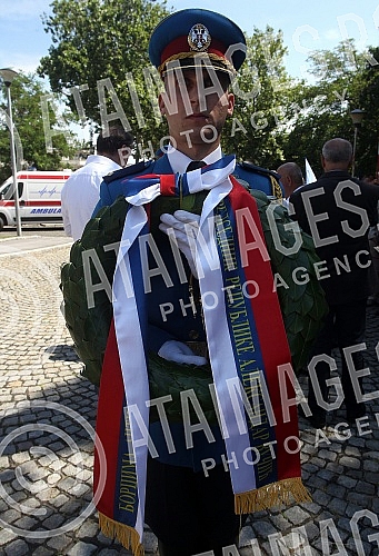 On the occasion of marking the Day of the Fighter, laying wreaths on the monument 
