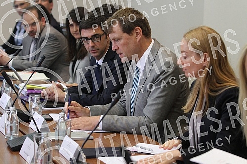 Meeting of Sinisa Mali and IMF Mission commerce in Belgrade.Sastanak Sinise Malog i predstavnika MMF.