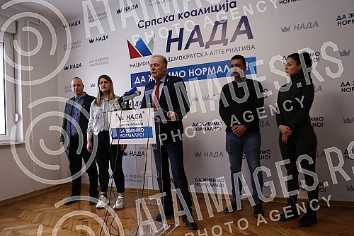 The Serbian coalition NADA, consisting of POKS, DSS and 23 citizens' associations, held a press conference.Srpska koalicija NADA koju cine POKS, DSS i 23 udruzenja gradjana odrzala je konferenciju za medije. 