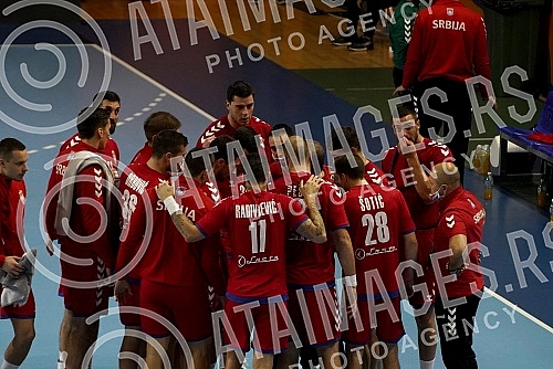 The first qualifying match for the Mens EHF EURO 2022 between Serbia and France. Prva utakmica kvalifikacija za EHF Evropsko prvenstvo 2022 . izmedju Srbije i Francuske 
