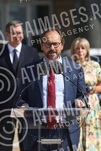 The President of the Republic of Serbia, Aleksandar Vucic, attended the handover of 26 specialized vehicles for the transport of vaccines and medical personnel procured with IPA 2020 funds through the EU Local Development Project (EU PRO PLUS), imple