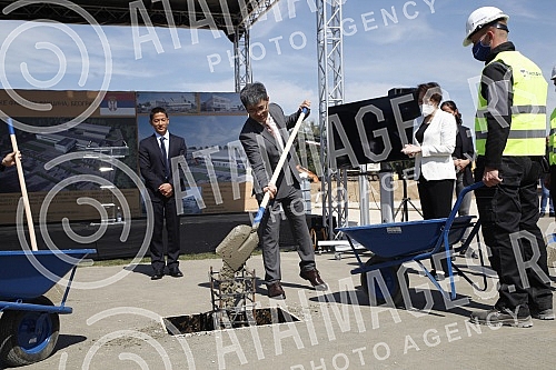 The President of the Republic of Serbia, Aleksandar Vucic, attended the ceremony of laying the foundation stone for the construction of a vaccine factory for the Chinese company Sinofarm, with the joint investment of Serbia, the People's Republic of