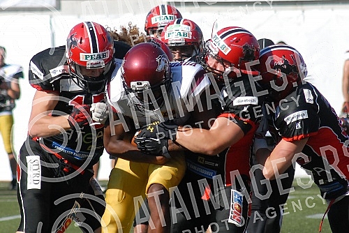 Final four Belgrade Europe Champions League odrzan na stadionu Vozdovac (TC Stadion) u Beograd. Finalna utakmica izmedju SBB Vukovi (Belgrade/Serbia) i Carlstad Crusaders(Sweden).