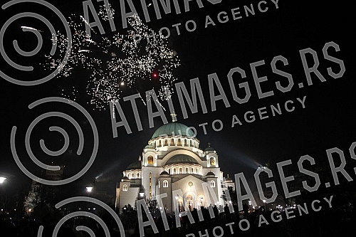 Proslava, sa vatrometom, Srpske (Pravoslavne) Nove godine ispred Hrama Svetog Save. Proslava, sa vatrometom, Srpske (Pravoslavne) Nove godine ispred Hrama Svetog Save.
