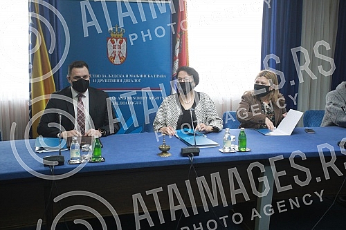 Minister of human and minority rights and social dialogue Gordana Comic met with Minister of human rights and refugees of Bosnia and Herzegovina Milos Lucic at the Palace of Serbia