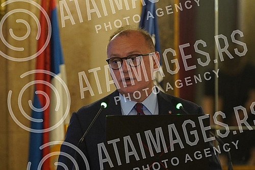 A press conference of the Deputy Mayor of Belgrade, Goran Vesic, was held in the Ceremonial Hall of the Old Palace, where he presented the results of the work of the city government.
U Svecanoj sali Starog dvora odrzana je konferencija za novinare z A press conference of the Deputy Mayor of Belgrade, Goran Vesic, was held in the Ceremonial Hall of the Old Palace, where he presented the results of the work of the city government.
U Svecanoj sali Starog dvora odrzana je konferencija za novinare z