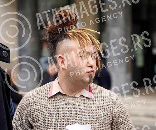 Stefan Djuric Rasta is leaving the court after reaching an agreement in the First Basic Court in Belgrade on admitting guilt for illegal possession of drugs, which he concluded with the Belgrade Higher Public Prosecutor's Office, and was sentenced to