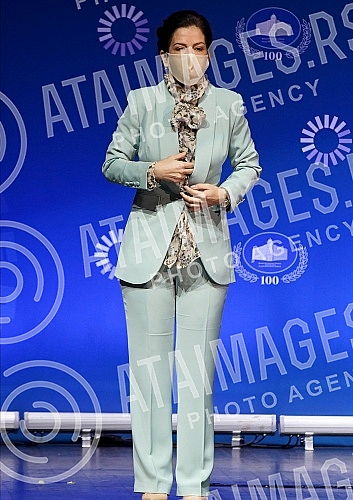 The Prime Minister of the Republic of Serbia, Ana Brnabic, presented the results of the work in the first 100 days of the government in Kombank Hall, and all members of the Government of the Republic of Serbia attended the presentation of the results