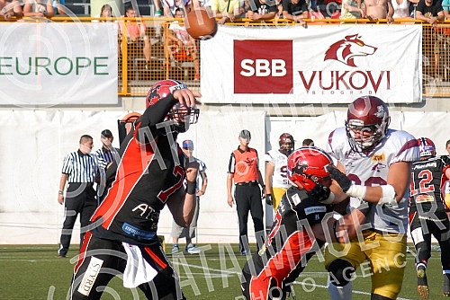 Final four Belgrade Europe Champions League odrzan na stadionu Vozdovac (TC Stadion) u Beograd. Finalna utakmica izmedju SBB Vukovi (Belgrade/Serbia) i Carlstad Crusaders(Sweden).