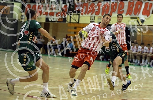 Utakmica 6-og kola plejauta rukometne Super Lige Srbije izmedju RK Kolubara Lazarevac i RK Crvena Zvezda Beograd odigrana u `SRC Kolubara`. 