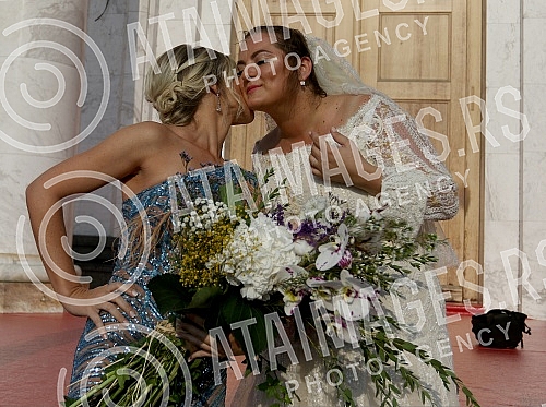 Wedding of familly Karic held in Temple of St Sava.Crkveno vencanje clanova porodice Karic u Hramu Svetog Save.