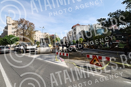 Works in French street, one of the central Belgrade streetsRadovi u Francuskoj ulici, jedoj od centralnih beogradskih ulica. 